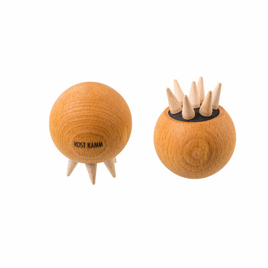 Faszien Massagekugel, Buche, spitze Holznoppen, d=6cm