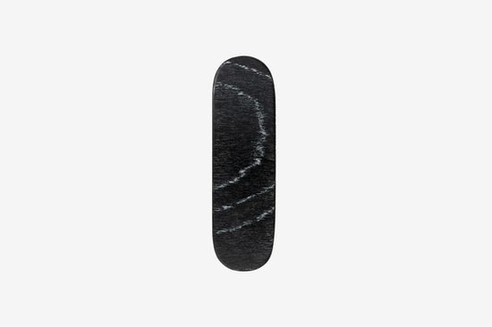 Haarspange, oval, schwarz-weißes Furnierholz, Design Sushi, Schließe 8cm