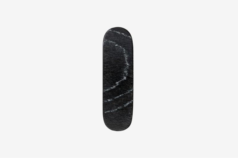 Haarspange, oval, schwarz-weißes Furnierholz, Design Sushi, Schließe 8cm