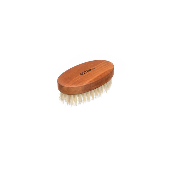 Bartbürste oval, groß, Birnbaum, vegane Sisalborste, 9cm