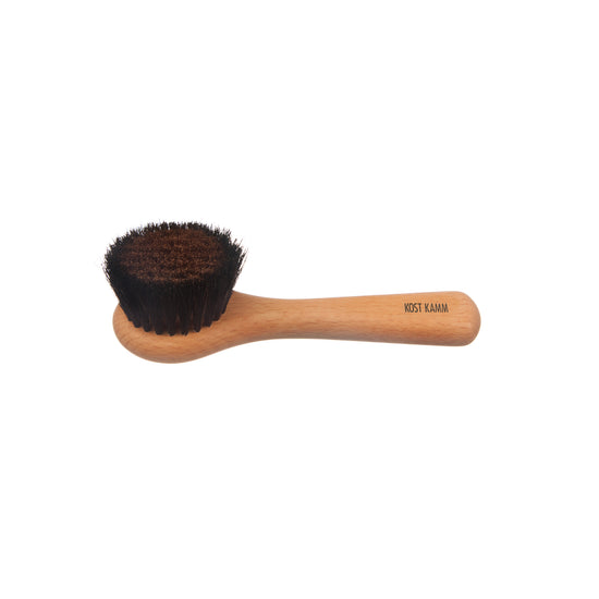 Gesichtsbürste, ionisierend, Buche, Bronzedraht mit Rosshaar, 13cm