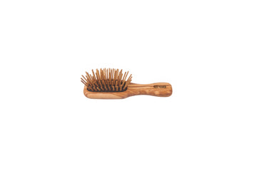 Holzstiftbürste, Mini, Olivenholz, gerade Holznoppen, 7-reihig, 11,5cm