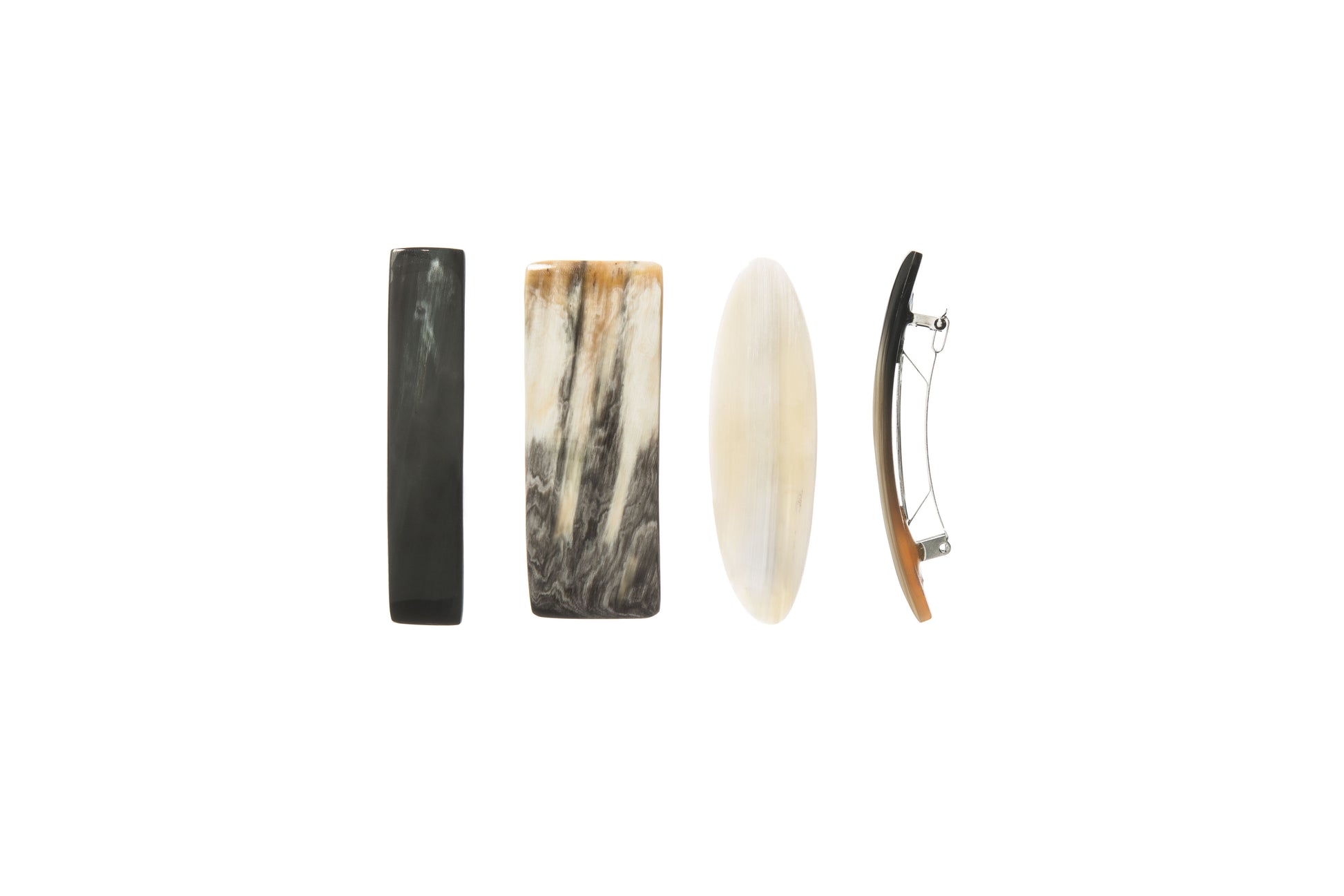 Haarspange, Horn, Schließe 6cm