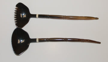 Salatbesteck, 19,5cm, runder Stiel