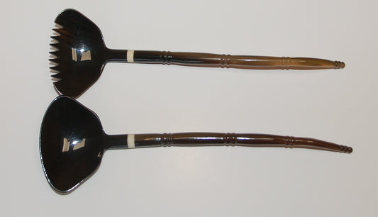 Salatbesteck, 19,5cm, runder Stiel