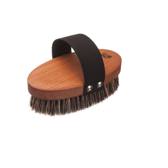 Massagebürste, oval, Buche gedämpft, Sisalborste mit Rosshaar, 13cm