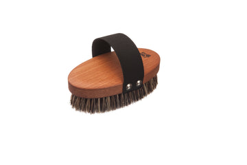 Massagebürste, oval, Buche gedämpft, Sisalborste mit Rosshaar, 13cm