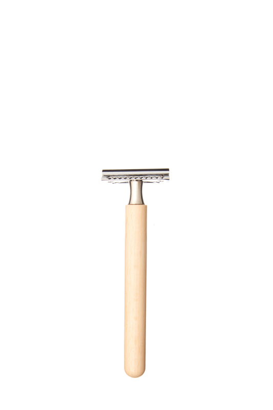 Rasierapparat, abgerundet, natur (Kirsche, Buche, Nussbaum), klassisch, 13,5cm