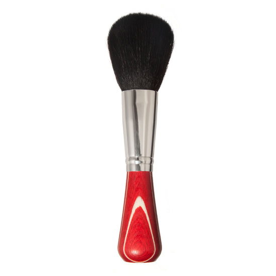 Puderpinsel, Standfuß, buntes Schichtholz, Ziegenhaar, Premium-Qualität, 17cm