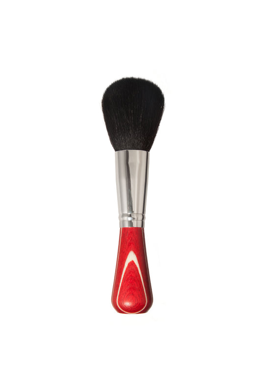 Puderpinsel, Standfuß, buntes Schichtholz, Ziegenhaar, Premium-Qualität, 17cm