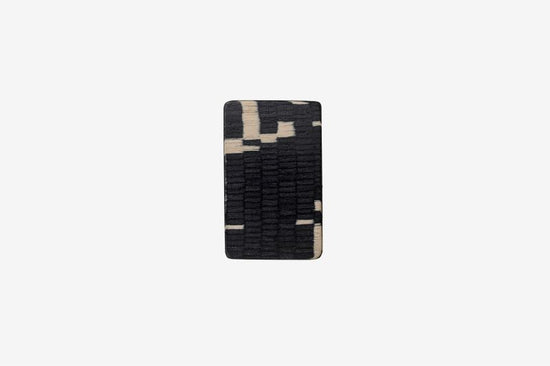Haarspange, rechteckig, schwarz-weißes Furnierholz, Design Cloudy, Schließe 6cm