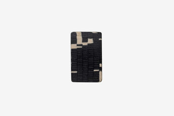 Haarspange, rechteckig, schwarz-weißes Furnierholz, Design Cloudy, Schließe 6cm