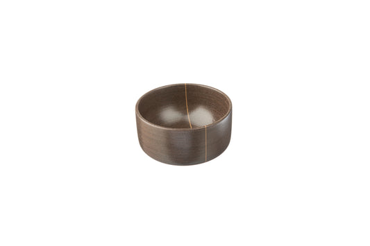 Seifenschale, uni Schichtholz mit Furnierstreifen, Durchmesser 9cm