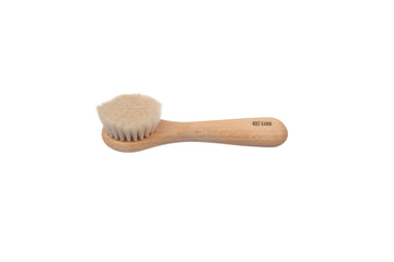 Gesichtsbürste mit Griff, Buche, Ziegenhaar, 15cm
