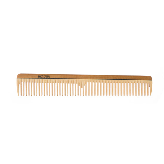 Haarschneidekamm, dünnes Profil, konisch 31/28mm, Holz, mittel-fein, 19cm
