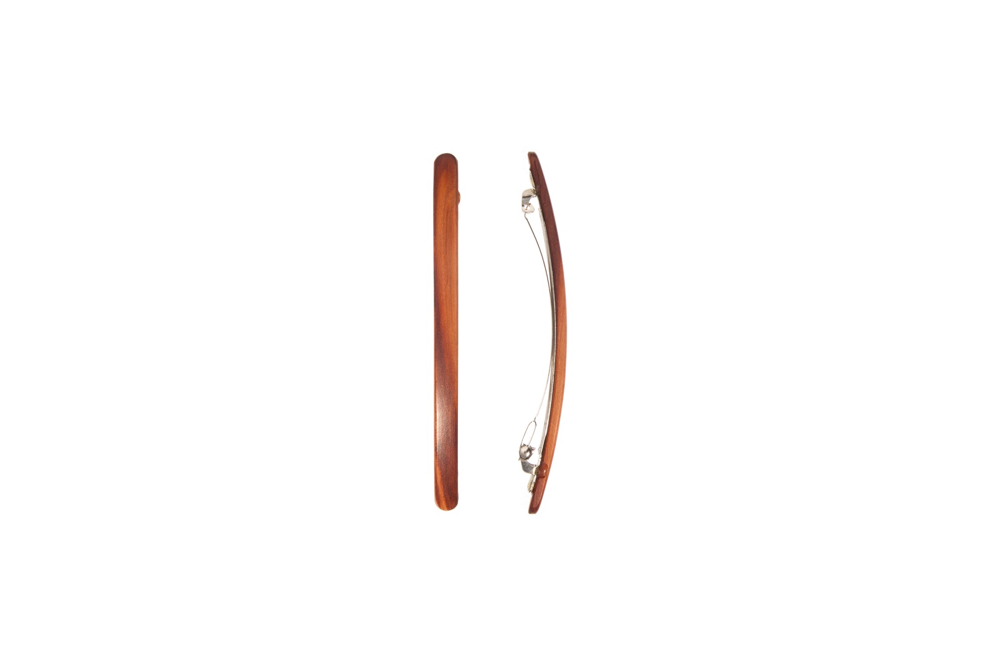 Haarspange, schmal, verschiedene Naturhölzer, Schließe 10cm