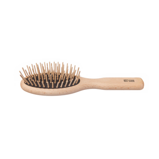 Holzstiftbürste, oval, Buche, gerade Holznoppen, 6-reihig, 17,5cm