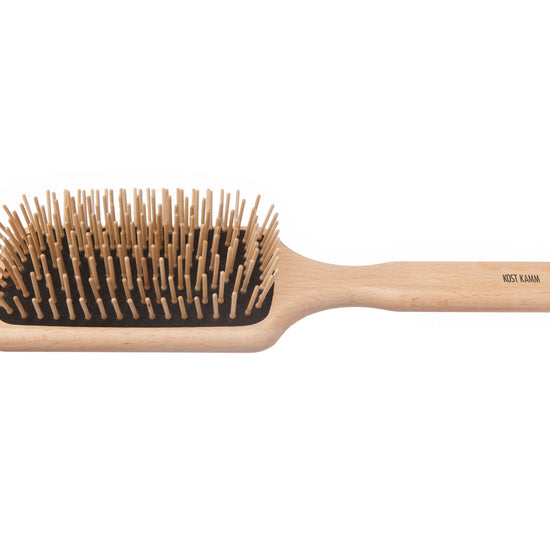 Holzstiftbürste, Paddle-Brush, Buche, gerade Holznoppen, 11-reihig, 25,5cm