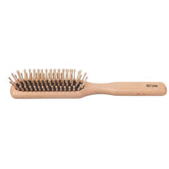 Holzstiftbürste, schmal, Buche, abgerundete Holznoppen, 5-reihig, 21,5cm