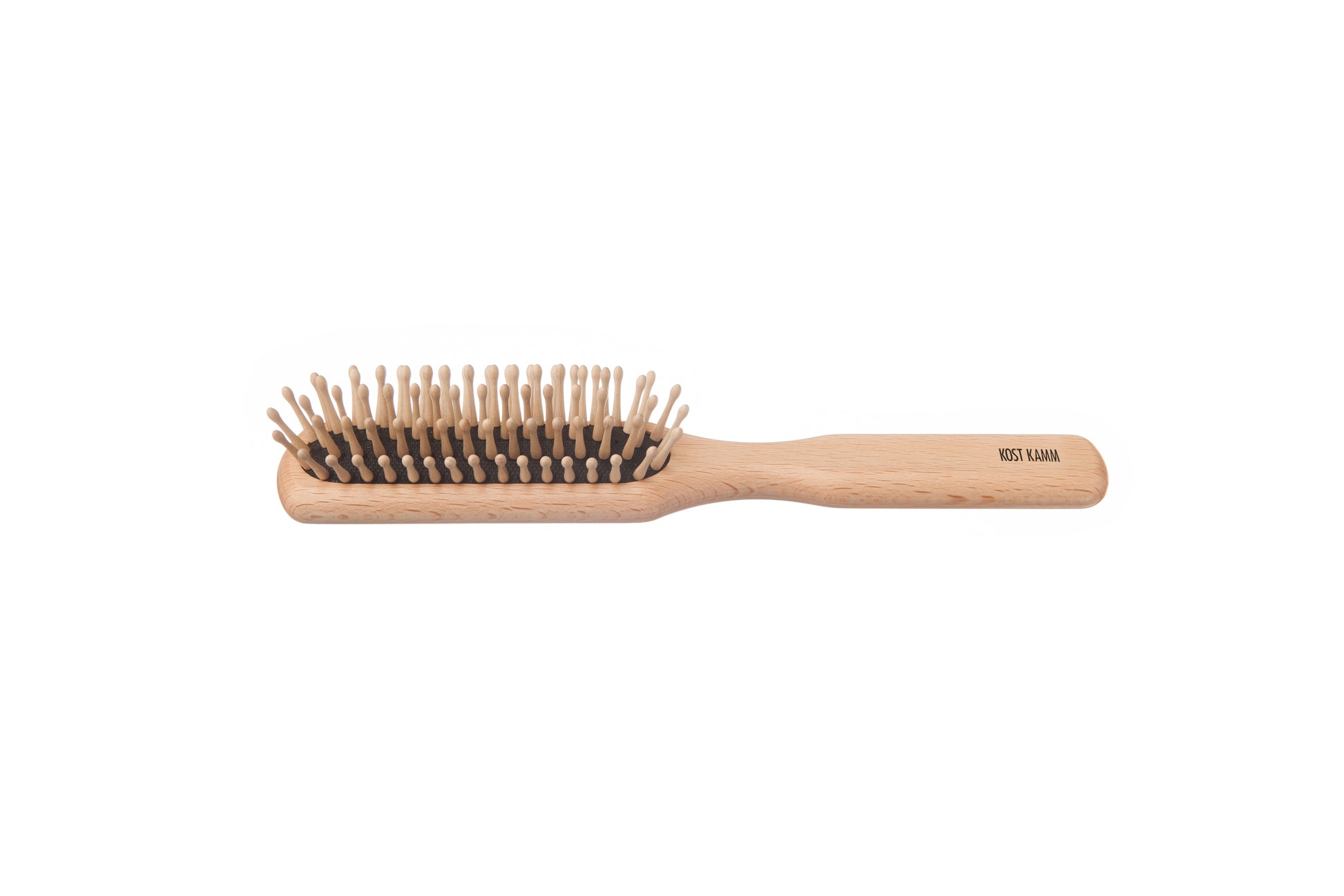 Holzstiftbürste, schmal, Buche, abgerundete Holznoppen, 5-reihig, 21,5cm