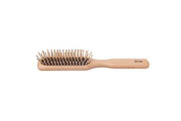 Holzstiftbürste, schmal, Buche, abgerundete Holznoppen, 5-reihig, 21,5cm