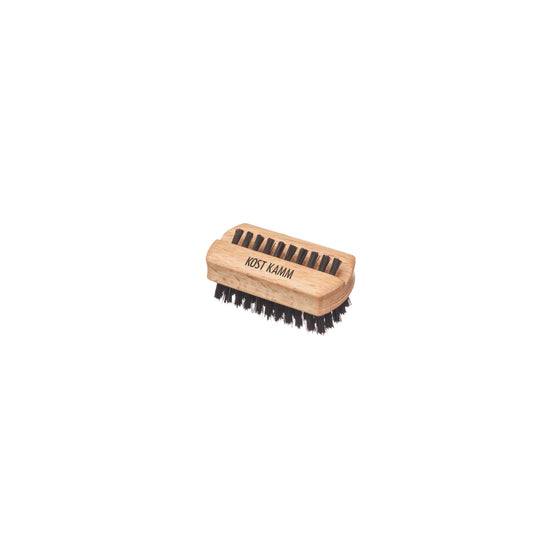 Handbürste Mini, Nagelborsten schräg, Buche, Wildschweinborste, 6cm