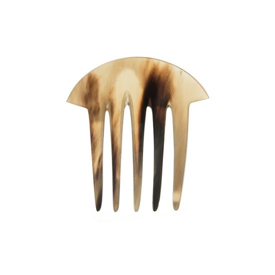 Steckkamm, lang, gebogen, Horn, 5-zinkig, 10x10cm