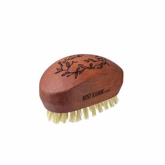 Haarpflegebürste, gewölbt, Birnbaum, harte vegane Sisalborste, 5-reihig, 11cm