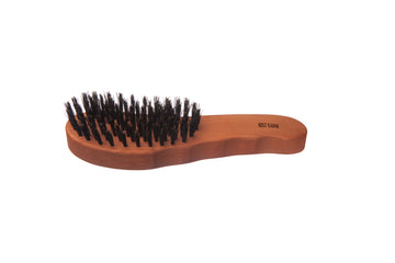 Haarpflegebürste, ergonomisch, Birnbaum, extra harte Wildschweinborste, 7-reihig, 19,5cm