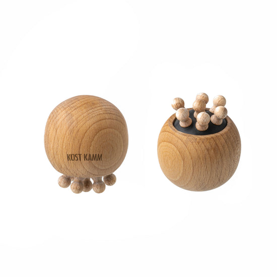 Faszien Massagekugel, Buche, runde Holznoppen, d=6cm