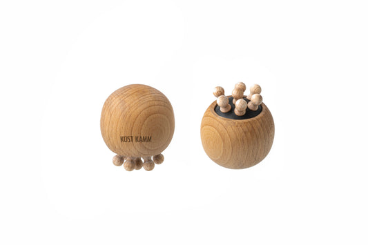 Faszien Massagekugel, Buche, runde Holznoppen, d=6cm