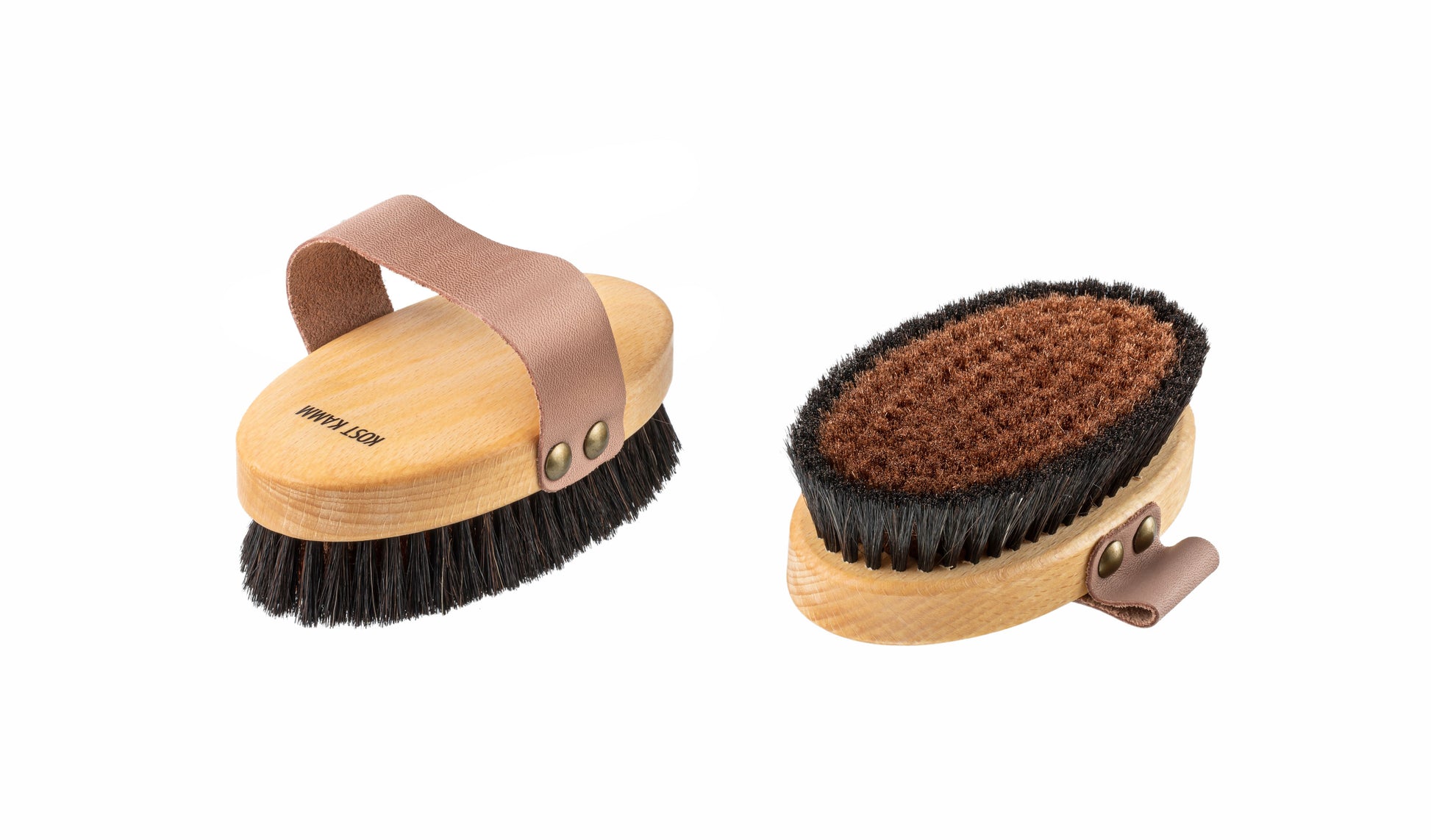 Body Ionic Brush, "Klosterbürste", Buche, Bronzedraht mit Rosshaar, 14cm