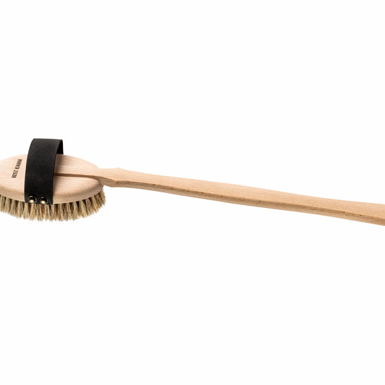 Massagebürste mit abnehmbarem Stiel, oval, Buche, Sisalborste mit Rosshaar, 49cm