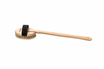 Massagebürste mit abnehmbarem Stiel, oval, Buche, Sisalborste mit Rosshaar, 49cm