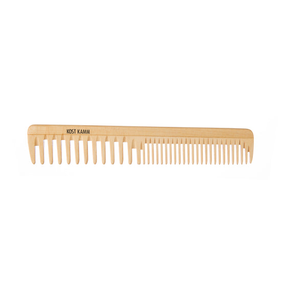 Haarschneidekamm, konisch 34/30, Holz, breit-mittel, 19cm