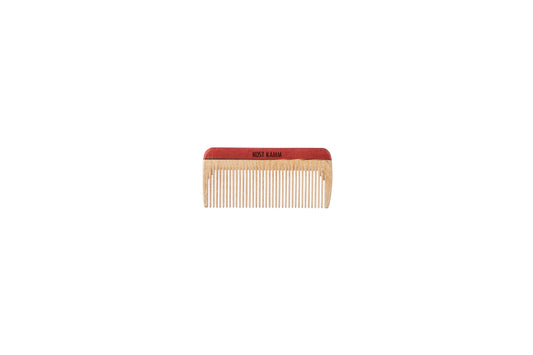 Mini-Taschenkamm, Holz, bunt, fein, 8cm