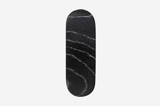 Haarspange, oval, schwarz-weißes Furnierholz, Design Sushi, Schließe 10cm
