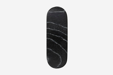 Haarspange, oval, schwarz-weißes Furnierholz, Design Sushi, Schließe 10cm
