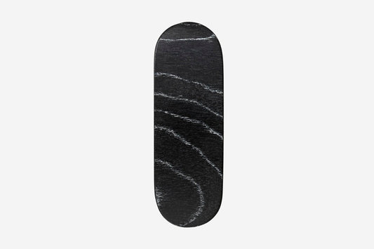 Haarspange, oval, schwarz-weißes Furnierholz, Design Sushi, Schließe 10cm
