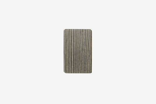 Haarspange, rechteckig, schwarz-weißes Furnierholz, Design Stripe, Schließe 6cm