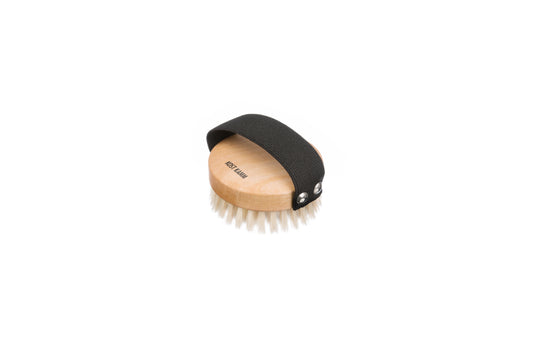 Massagebürste, rund, Buche, Borste vom Hausschwein, d=8cm