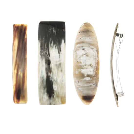 Haarspange, Horn, Schließe 10cm