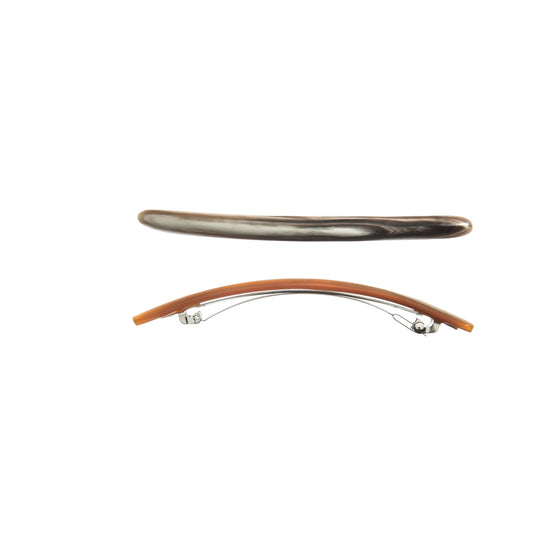 Haarspange, schmal, Horn, Schließe 10cm