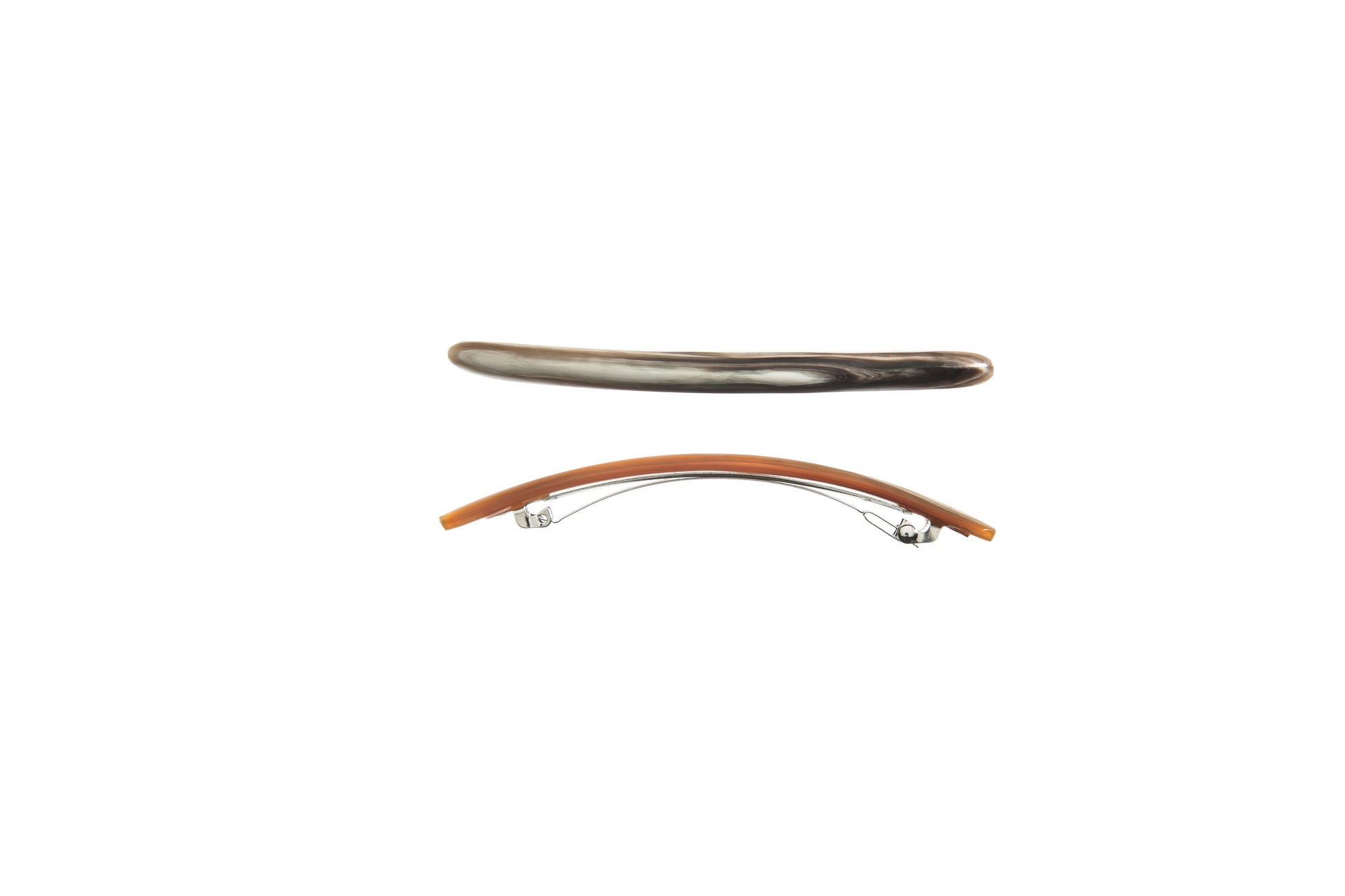 Haarspange, schmal, Horn, Schließe 10cm