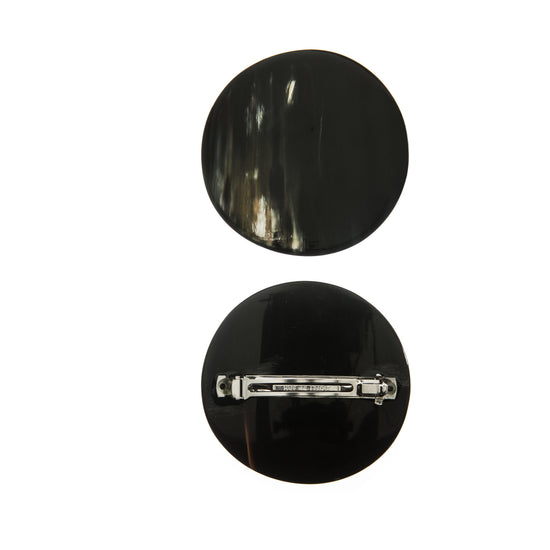 Haarspange, Kreis, Horn, Schließe 6cm