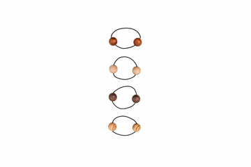 Zopfgummi, 2 Kugeln 20mm,verschiedene Naturhölzer