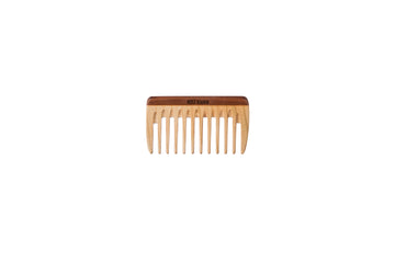 Mini-Taschenkamm, Holz, bunt, breit, 9cm