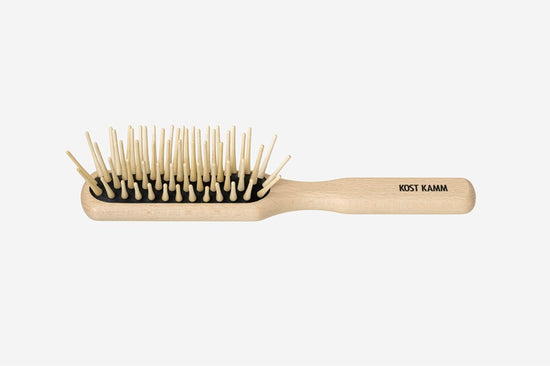 Langhaar-Holzstiftbürste, schmal, Buche, gerade extra lange Holznoppen, 5-reihig, 22cm