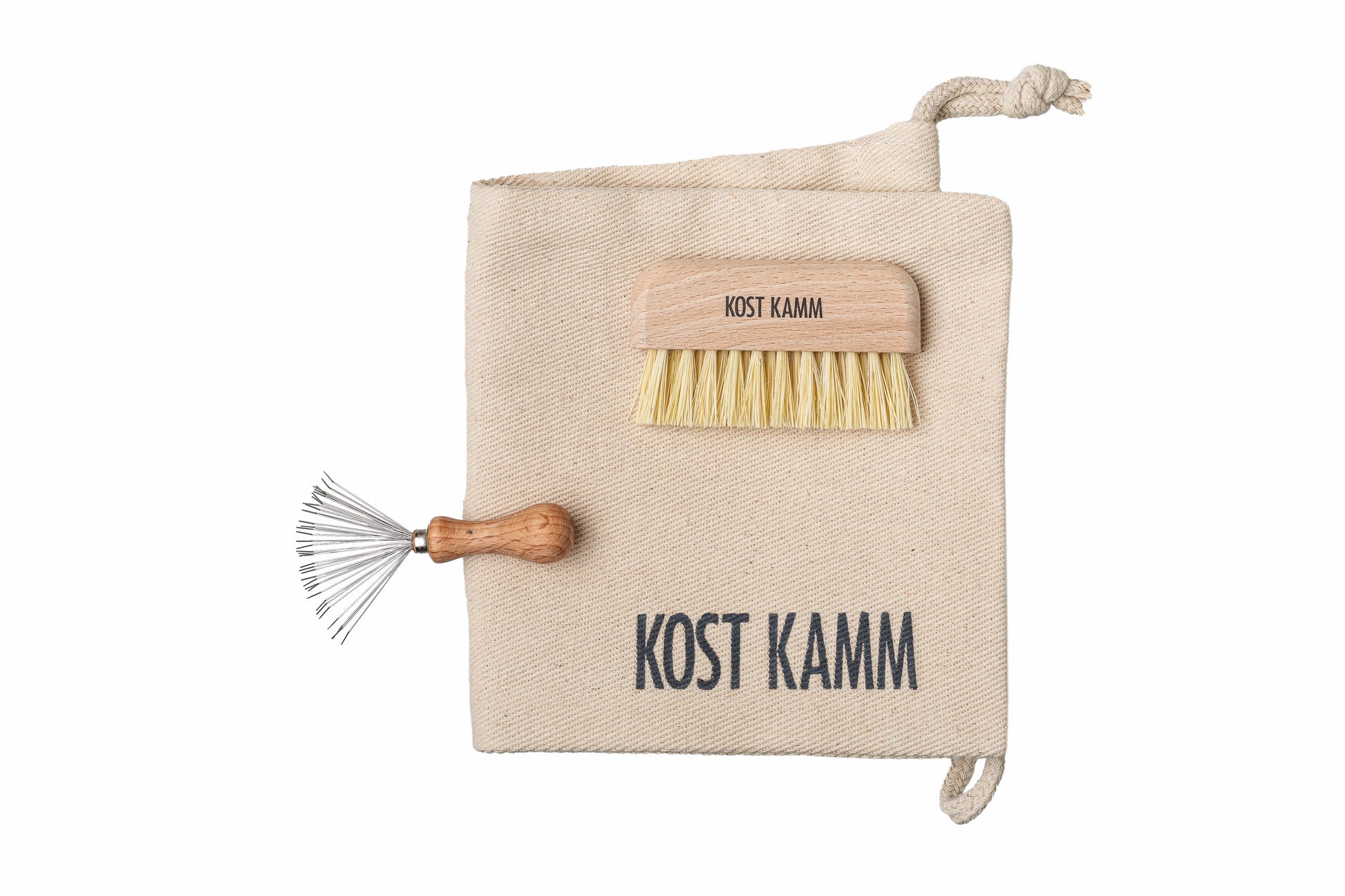 Reinigungs-Set mit Canvas-Baumwoll-Zugbeutel, für alle Bürsten geeignet, mit Set 5470, vegan