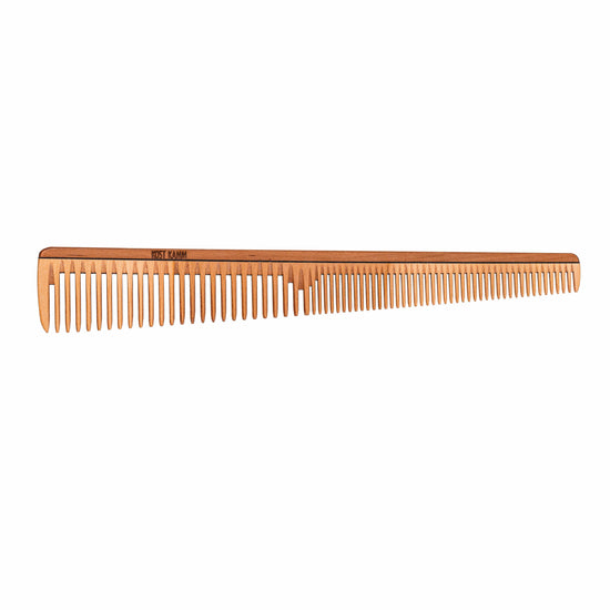 Haarschneidekamm, dünnes Profil, konisch 30/14mm, Holz, mittel-fein, 19cm